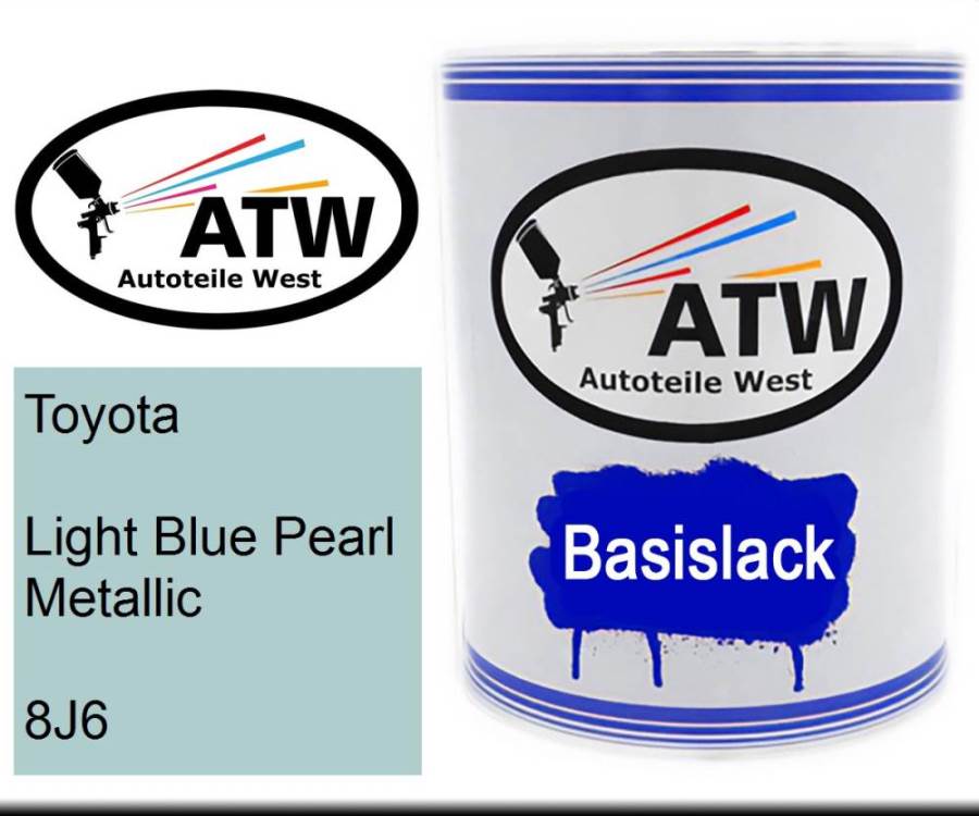 Toyota, Light Blue Pearl Metallic, 8J6: 1L Lackdose, von ATW Autoteile West.